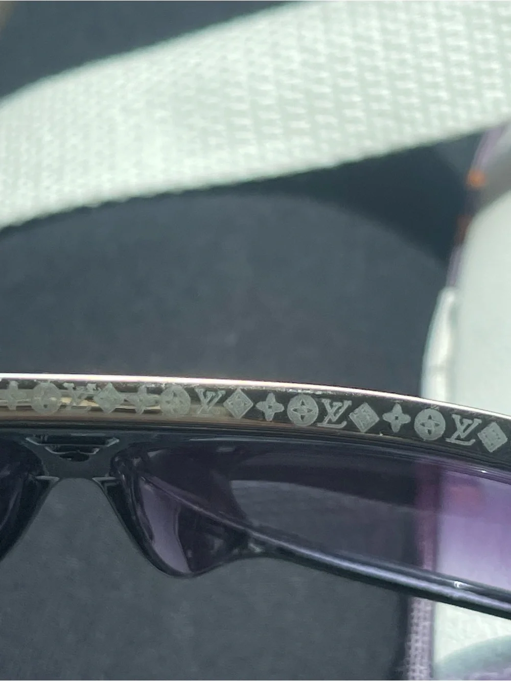 Louis Vuitton Black Sunglasses with Purple Lenses